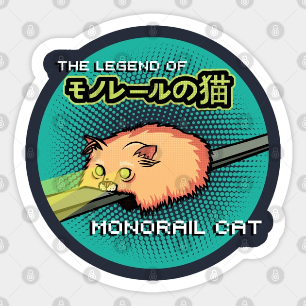 The Legend of Monorail Cat Sticker by SteelWoolBunny